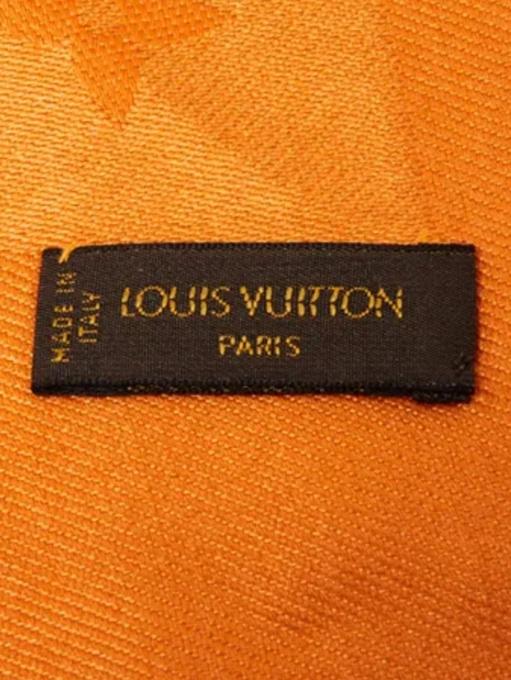 Louis Vuitton Orange Classic Monogram Silk Wool Oversized Shawl Scarf - Picture 10 of 12